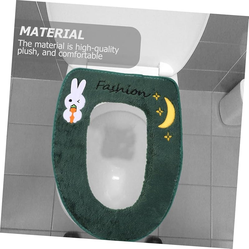 غطاء مقعد المرحاض المخملي الشتوي الدافئ الناعم والمريح لحوض الاستحمام - Image 5